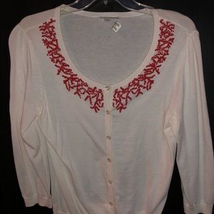 Beaded white cardigan